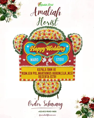 Karangan Papan Bunga Pernikahan di Tandes